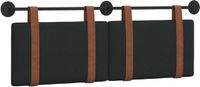 vidaXL - Hangend hoofdbord - Effen - Zwart - 130 x 55 x 5 cm - Antiek PU