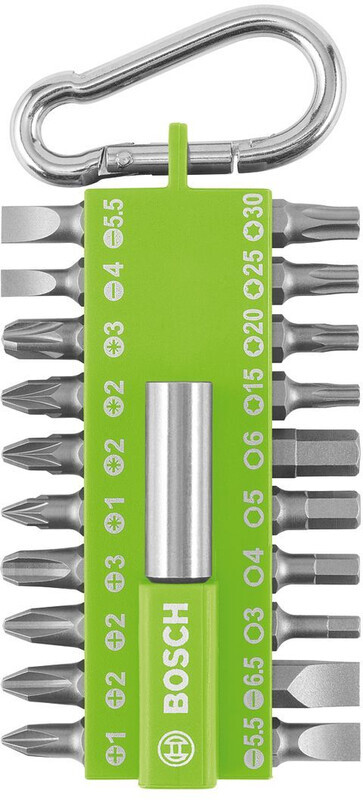 Bosch Screwdriver Bit Set with Snap Hook 21 Pieces, green