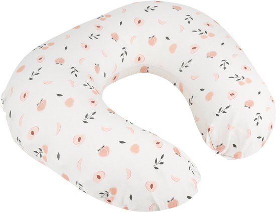 doomoo Softy - Voedingskussen & Nursing Pillow - Ergonomisch - Microkorrels - Biologisch katoen - Compact - Peaches