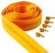 IPEA Doorlopende ritssluiting met gele ketting, 5 meter lang + 15 metalen schuivers, made in Italy, kettingmaat #5, ritssluitingen van nylon, ritssluiting, op maat te snijden, per meter, breedte 30
