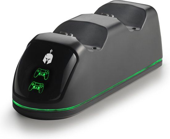 Spartan Gear - Dual Charging Docking Station for PlayStation 4 - Black/Green