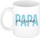 Bellatio Decorations Cadeau koffie/thee mok voor papa - blauw - de beste - keramiek - 300 ml - Vaderdag