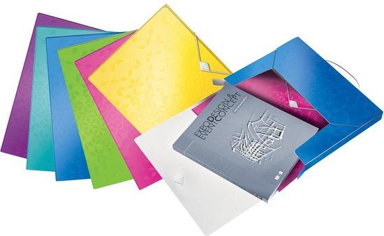 Leitz WOW elastobox ft A4, geassorteerde kleuren
