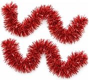 Guirlandes de Noël - 6x - rouge - aluminium - 270 x 10 cm - guirlandes de Noël/décorations de sapin de Noël