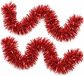 Guirlandes de Noël - 6x - rouge - aluminium - 270 x 10 cm - guirlandes de Noël/décorations de sapin de Noël