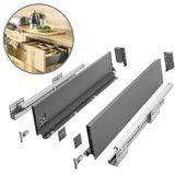 GTV Ladesysteem AXIS PRO I ladegarnituur met volledige uittrekbaarheid en geïntegreerde demping I antraciet I belastbaarheid tot 40 kg I soft-close I vrije toegang I breedte: 450 mm I hoogte: 120 mm