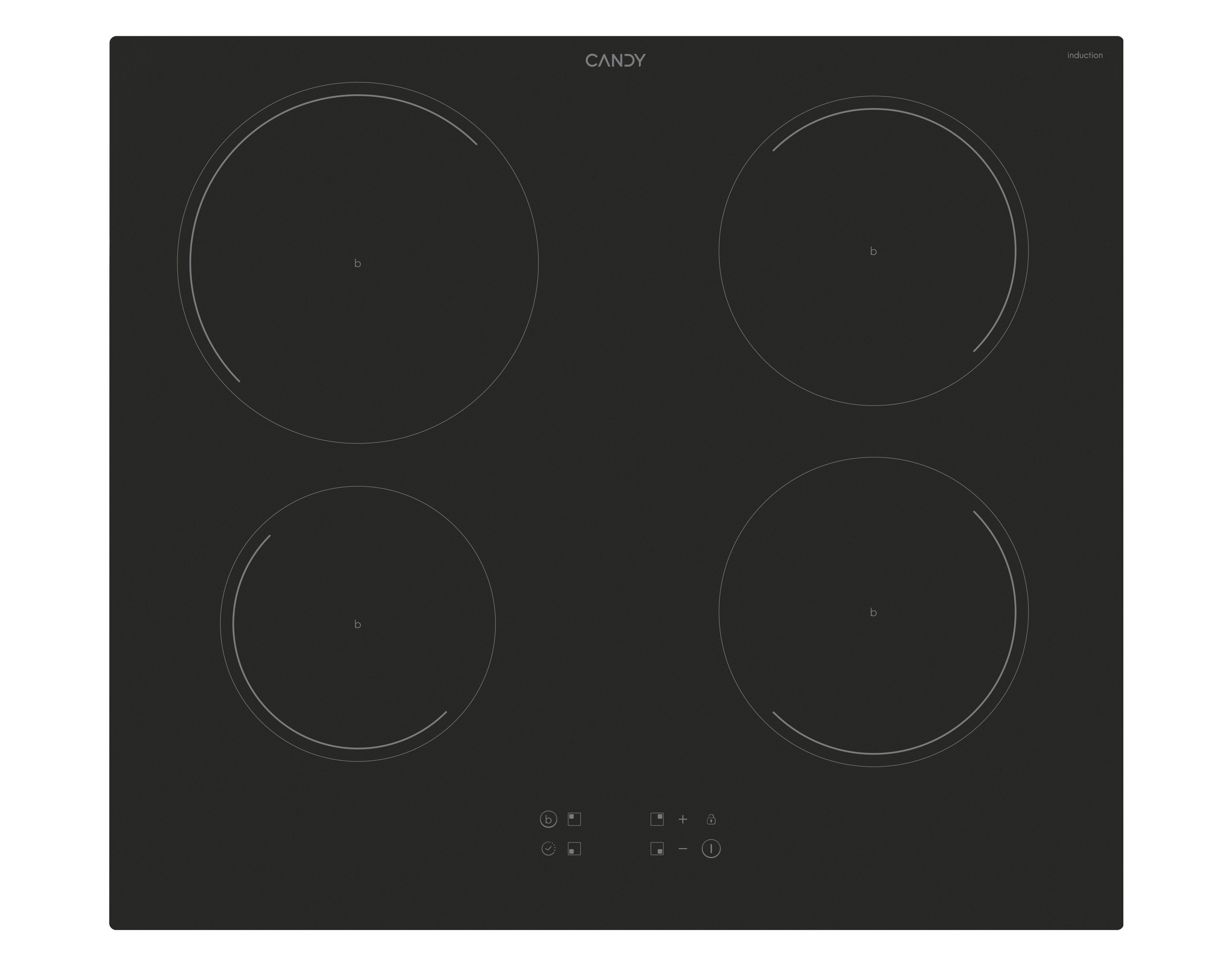 Candy CI642C/E1 - 59 cm Induction Cooktop - Black - 4 Zones