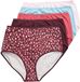 Ulla Popken - Dames - Maxislips set van 5 - Roodbruin - Maat 58+