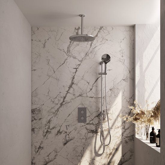 BRAUER Chrome Carving Thermostatische Inbouw Regendouche Set - 30cm Douchekop - 3-Weg Omstelling - Chroom