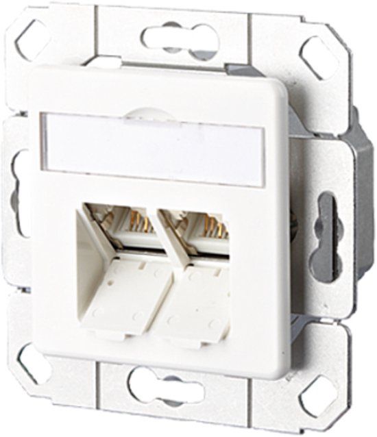 METZ CONNECT 1307381102-I Netwerkdoos Inbouw CAT 6 2 poorten Zuiver wit
