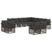 vidaXL Tuinbank Set 13 stuks Grijs Poly Rattan
