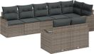 vidaXL Tuinbank Set 8-persoons Grijs Polyrattan