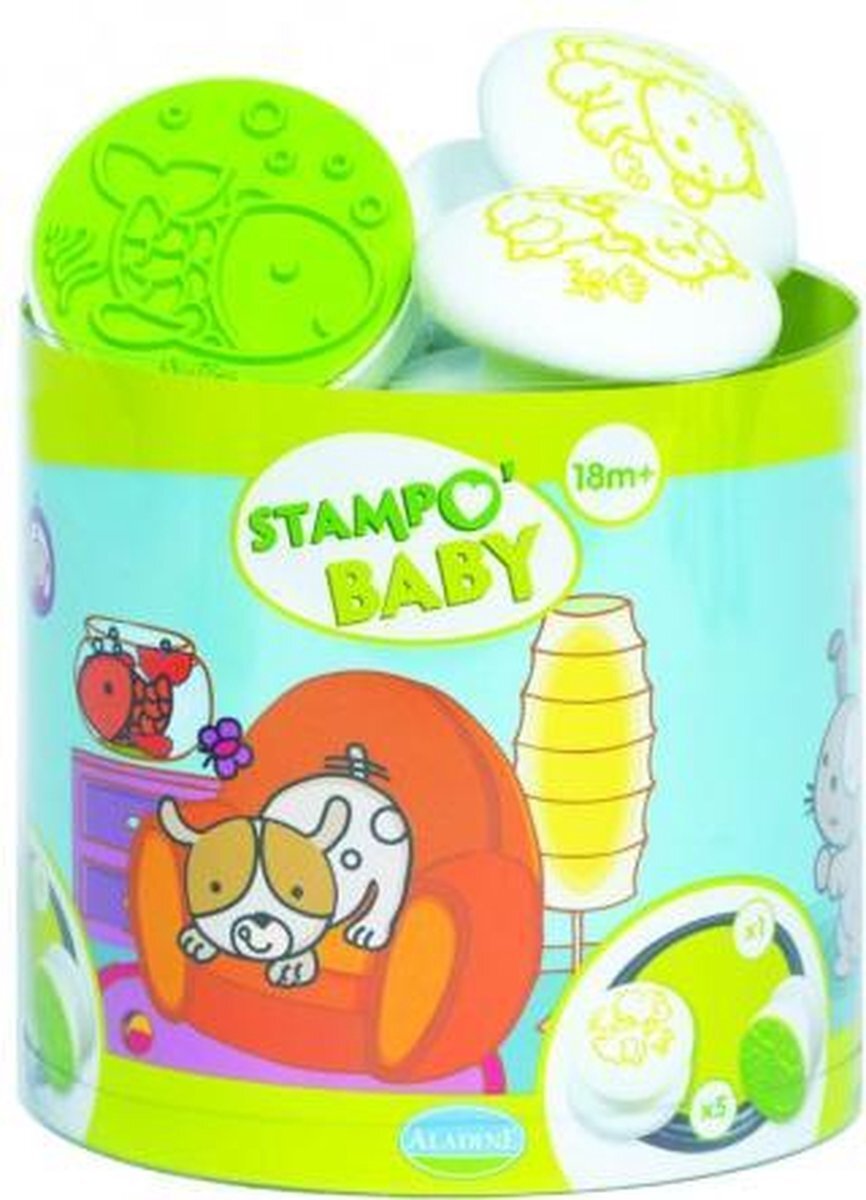 Aladine Stampo Stempel Baby Set Huisdieren 4 stuks