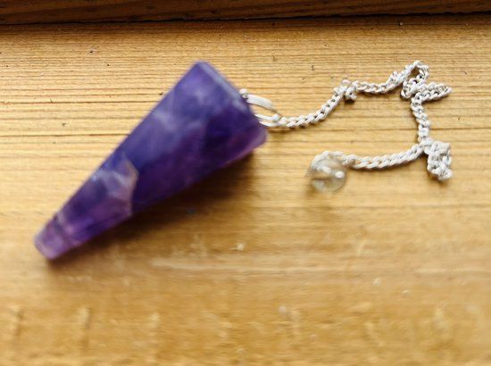 Pendel Amethist Facet Punt Paars 19 cm