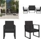 vidaXL Loungeset met kussens poly rotan zwart