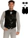 Partychimp Verkleed Gilet en Strik met Pailletten voor Volwassenen Carnavalskleding Heren Foute Party Verkleedkleding Glitter en Glamour Pailletten vest met Strik Man - Polyester - Zwart - 2-Delig Gilet/Vlinderstrik - Maat M