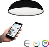EGLO connect.z Tollos-Z Plafondlamp - Ø 55 cm - Zwart|Wit - Instelbaar RGB & wit licht - Dimbaar - Zigbee