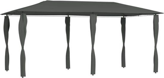 vidaXL Prieel met paalhoezen 160 g/m² 2,98x5,3x2,59 m antracietkleurig