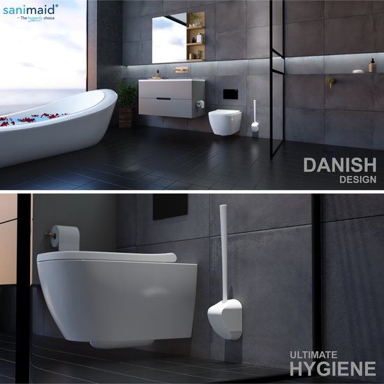 Sanimaid Paris Toiletborstel met Houder - Zwart - Hygiënisch - Duurzaam