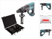 Makita DHR 202 Z 18 V Li-Ion accu combihamer solo met SDS Plus + D-42444 SDS-Plus boor- en beitelset 17-delig in aluminium koffer