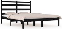 vidaXL Bedframe massief grenenhout zwart 200x200 cm