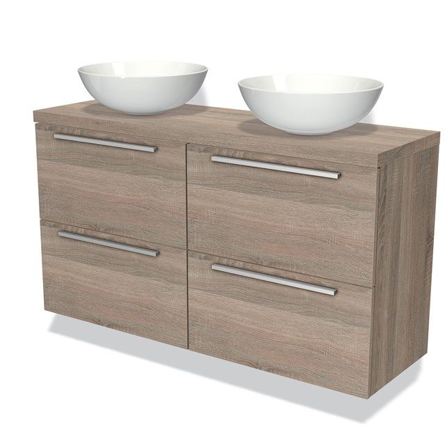 Maxaro Badkamermeubel Modulo Plato Slim Eiken 120cm 4 Lades