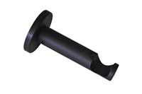 Gardinia 36332 steun met metalen montageplaat voor gordijnroeden, 1-rail, open, inclusief alle montagedelen,"Chicago"-collectie, metaal, mat - Zwart, Ø 2 cm