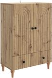 vidaXL Dressoir Artisanaal eiken 66 x 34,5 x 95 cm Bewerkt hout