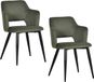 MEUBLE COSY Meubles Cosy Eetkamerstoelen - Set van 2 Scandinavische met Armleuning Stoffen Zitting Metalen Poten - Groen