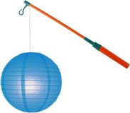 Merkloos Lampionstokje 40 cm - met lampion - blauw - D25 cm - Sint Maarten