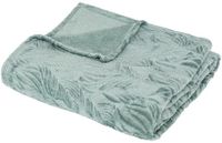 Atmosphera Plaid / bankdeken / bedsprei - Leafes - ijsblauw - 180 x 230 cm