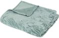 Atmosphera Plaid / bankdeken / bedsprei - Leafes - ijsblauw - 180 x 230 cm