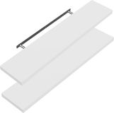 Casaria Wandplank – 2 St. 70 cm 15kg Belastbaar – Wit mat
