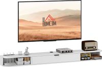 HOMCOM TV-meubel - Spaanplaat - 140x24x16cm - Wit