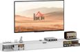 HOMCOM meuble TV - Panneau de particules - 140x24x16cm - Blanc