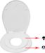 Wan GmbH siège de toilette Duroplast avec déclipsage rapide pour un nettoyage facile, blanc