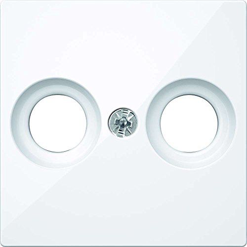 Merten MEG4122-0325 centrale plaat voor antennecontactdozen, actief wit glanzend, systeem M