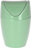 Excellent Houseware Mini prullenbakje - vert - kunststof - met klepdeksel - keuken aanrecht/tafel model - 1,5 Liter - 12 x 17 cm