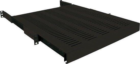 OEM 1U Uitschuifbaar legbord voor serverkasten van 800mm diepte - Zwart