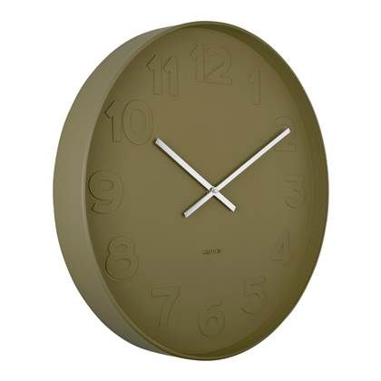 Karlsson Mr. Green Numbers Wandklok L - Mosgroen - Groen