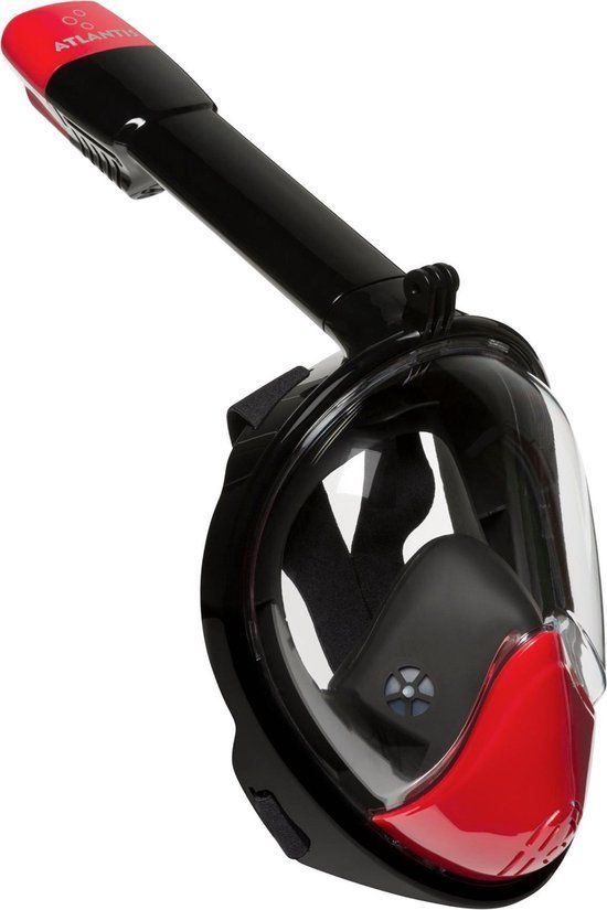 Atlantis Full Face Snorkel Mask 2.0 - Black/Red - S/M
