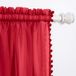 Elegant Comfort Semi-doorschijnende gordijnen met pompon, kwastjes met roedetunnel van 5 cm, effen gordijnen voor woonkamer, slaapkamer, pakket van 2, 152,5 x 213 cm (b x l), rood