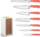 Wusthof Classic Colour 7-delige messenset met blok Coral Peach
