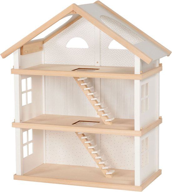 Goki Houten Poppenhuis Modern Living met 3 Verdiepingen - Multi kleuren