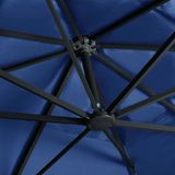 vidaXL Zweefparasol met LED en stalen paal 250x250 cm azuurblauw