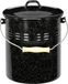 KARL KRÜGER Poubelle avec couvercle, acier avec revêtement émail, 5 litres, 20x20x23,5 cm, noir/blanc, marbré noir-blanc