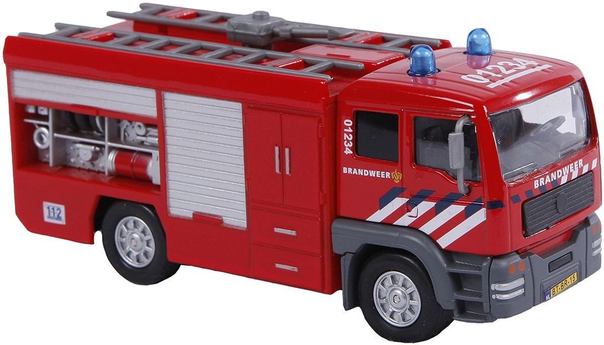 Kids Globe Metalen brandweerauto met Licht en Geluid
