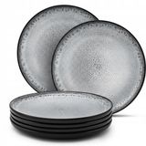 Merkloos / Sans marque Bol Eetborden Set 6 stuks, Steengoed Grijs Parel 27cm, Loft, Vaatwasserbestendig