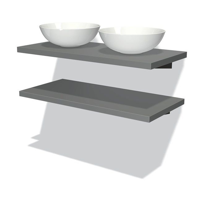 Maxaro Badkamermeubel Modulo Plato 100 cm Middengrijs 2 Wastafelbladen