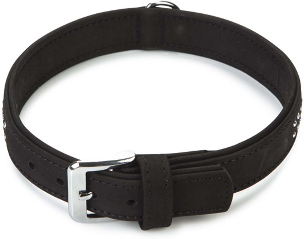 Beeztees Buffalo - Hondenhalsband - Leer - Zwart 55cm x 30mm